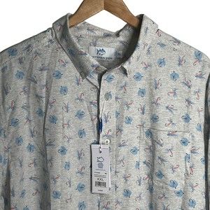 Southern Tide Gray Floral Casual Button Down Shirt